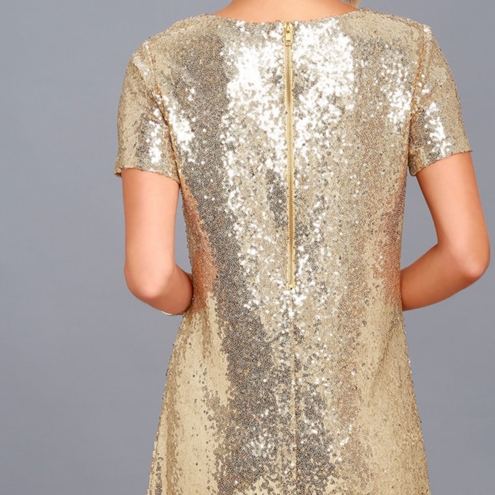 Lulus Party Hour Gold Sequin - Picture 2 of 5